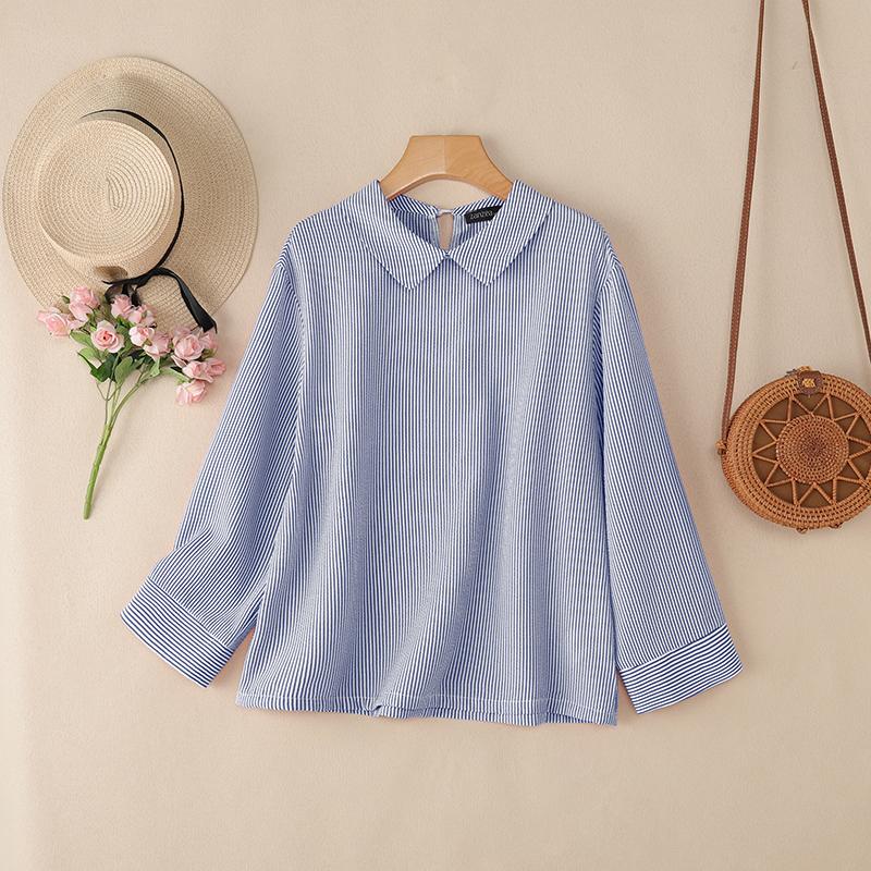 ZANZEA Womens Casual Stripe Print Loose Long Sleeve Blouse 5XL синий
ZANZEA Womens Casual Stripe Print Loose Long Sleeve Blouse 5XL синий