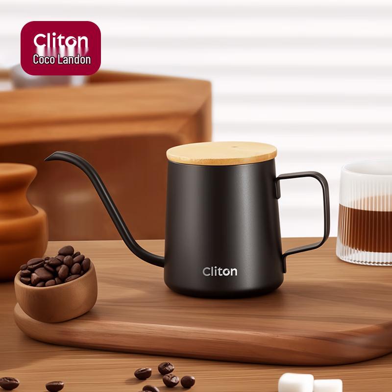 CLITON 304 Stainless Steel Pour-Over Coffee Pot with Wood Handle
CLITON 304 Stainless Steel Pour-Over Coffee Pot with Wood Handle