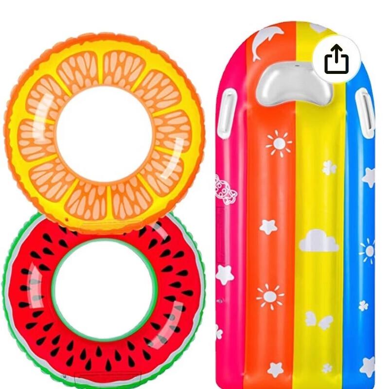 Children s Inflatable Rainbow Raft & Swim Ring 3-Piece Set
Children s Inflatable Rainbow Raft & Swim Ring 3-Piece Set