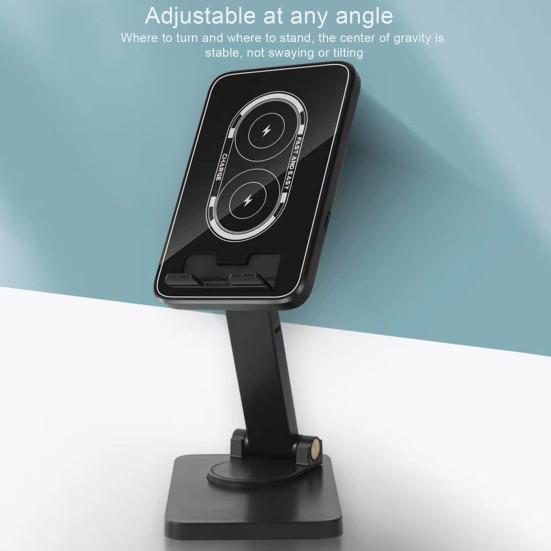 Складная подставка для беспроводного зарядного устройства 15 Вт с поворотом на 360° и регулировкой градуса, держатель док-станции для быстрой зарядки 
Складная подставка для беспроводного зарядного устройства 15 Вт с поворотом на 360° и регулировкой градуса, держатель док-станции для быстрой зарядки