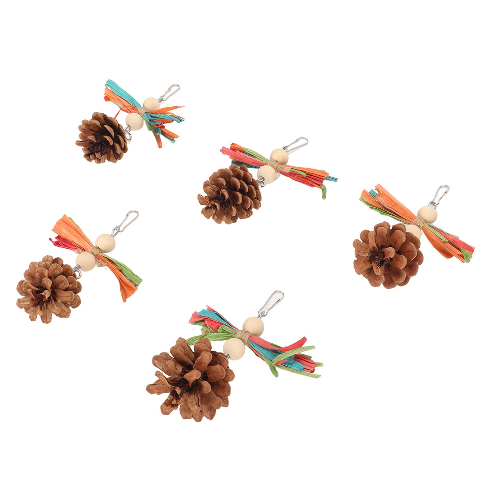 5PCS Pine Cone Chewing Toy Relieve Boredom Bite Resistant Hanging Bird Pine Cone Toy with Colorful Raffia
5PCS Pine Cone Chewing Toy Relieve Boredom Bite Resistant Hanging Bird Pine Cone Toy with Colorful Raffia