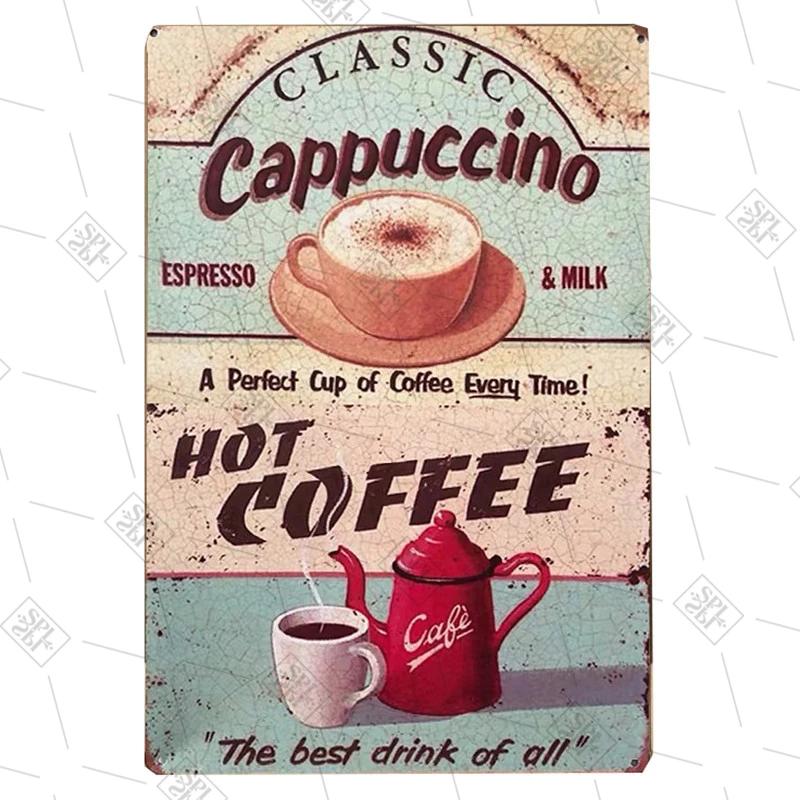 CAPPUCCINO COFFEE Vintage Metal Tin Sign Wall Art Plate Drink Coffee Metal Poster Bars Kitchen Pub Cafe Retro Wall Sticker Decor 20x30cm(7.8x11.8inch)
CAPPUCCINO COFFEE Vintage Metal Tin Sign Wall Art Plate Drink Coffee Metal Poster Bars Kitchen Pub Cafe Retro Wall Sticker Decor 20x30cm(7.8x11.8inch)
