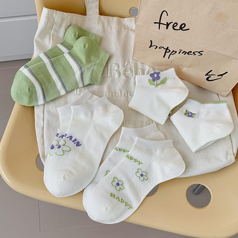 Female Summer Sweet Plant Flower Stripe Letter Flower Light Mouth Green Tie Socks 1 pair
Female Summer Sweet Plant Flower Stripe Letter Flower Light Mouth Green Tie Socks 1 pair