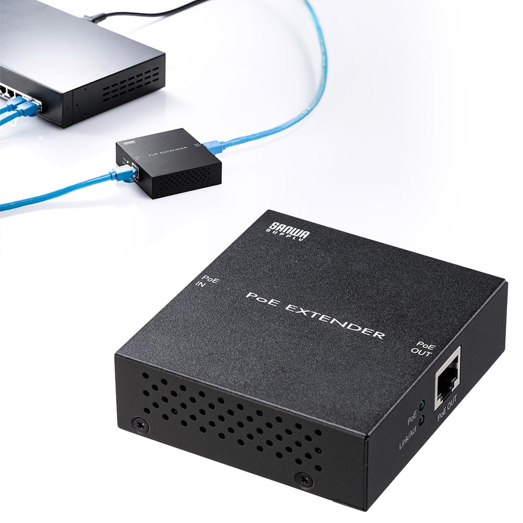 Sanwa Supply Outlet POE Extender Gigabit Extension Up to 100m Power Receiving Power Supply with Magnet Small Indoor PoE+ LAN-EXPOE2
Sanwa Supply Outlet POE Extender Gigabit Extension Up to 100m Power Receiving Power Supply with Magnet Small Indoor PoE+ LAN-EXPOE2
