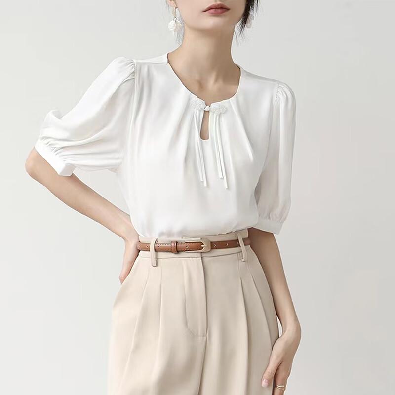 Women s Water Drop Button Bubble Sleeve Shirt S
Women s Water Drop Button Bubble Sleeve Shirt S