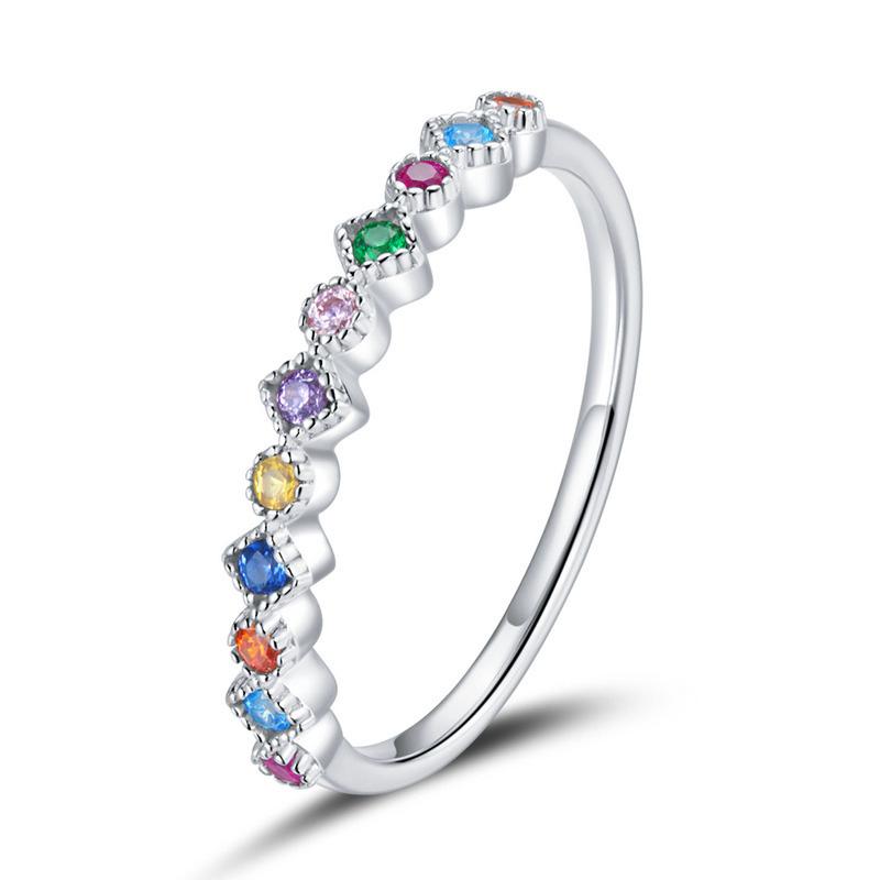Simple Thin Dainty Rings for Women Colorful Round Zircon Silver Color Stacking Pinky Ring Female Jewelry Wholesale Gifts KCR039 10
Simple Thin Dainty Rings for Women Colorful Round Zircon Silver Color Stacking Pinky Ring Female Jewelry Wholesale Gifts KCR039 10