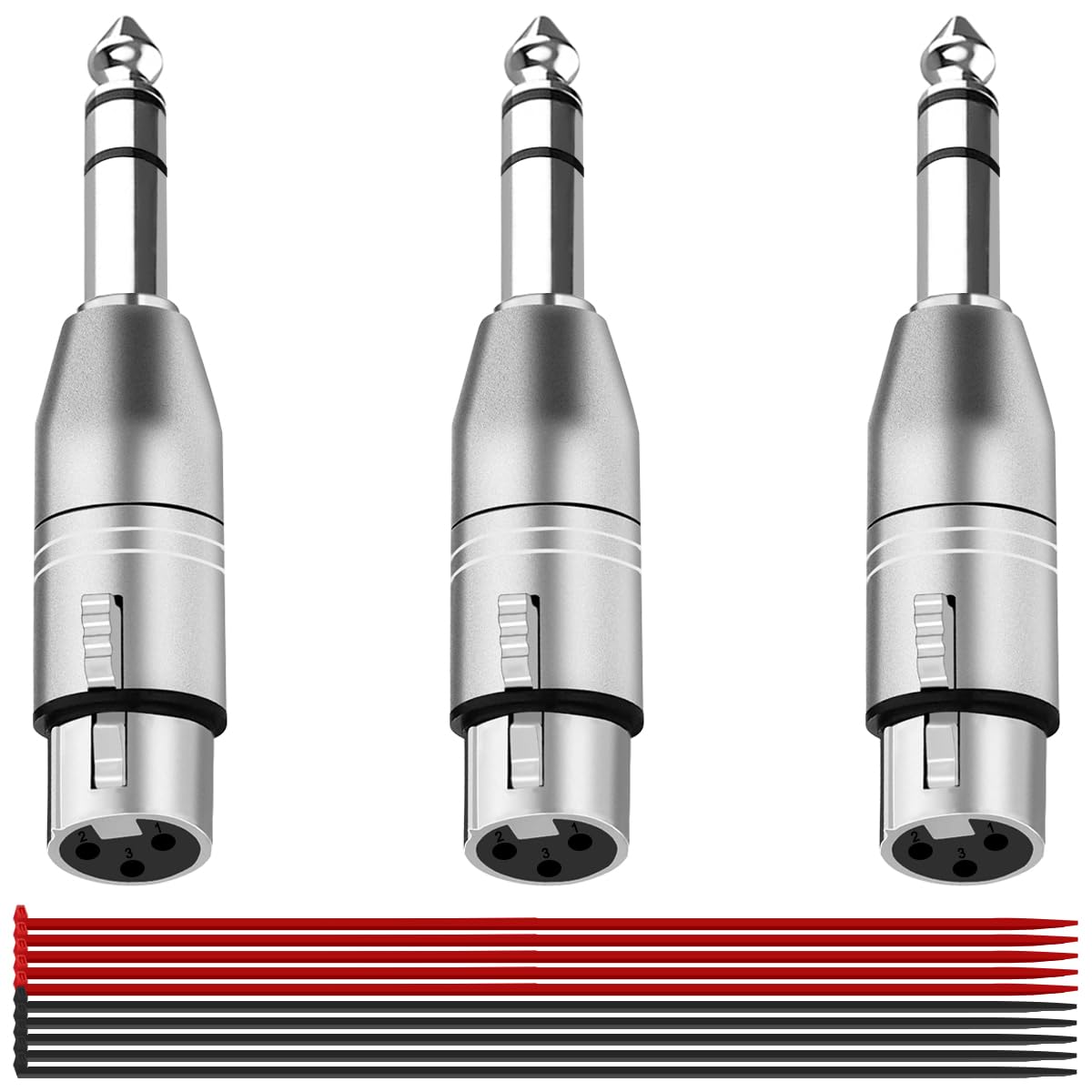 MKBKLLJY 3Pcs XLR Female to TRS Adapter Balanced Male to 3 Pin Plug Dual Channel Audio Connector with Metal Shell Cable Compatible with Electronic
MKBKLLJY 3Pcs XLR Female to TRS Adapter Balanced Male to 3 Pin Plug Dual Channel Audio Connector with Metal Shell Cable Compatible with Electronic
