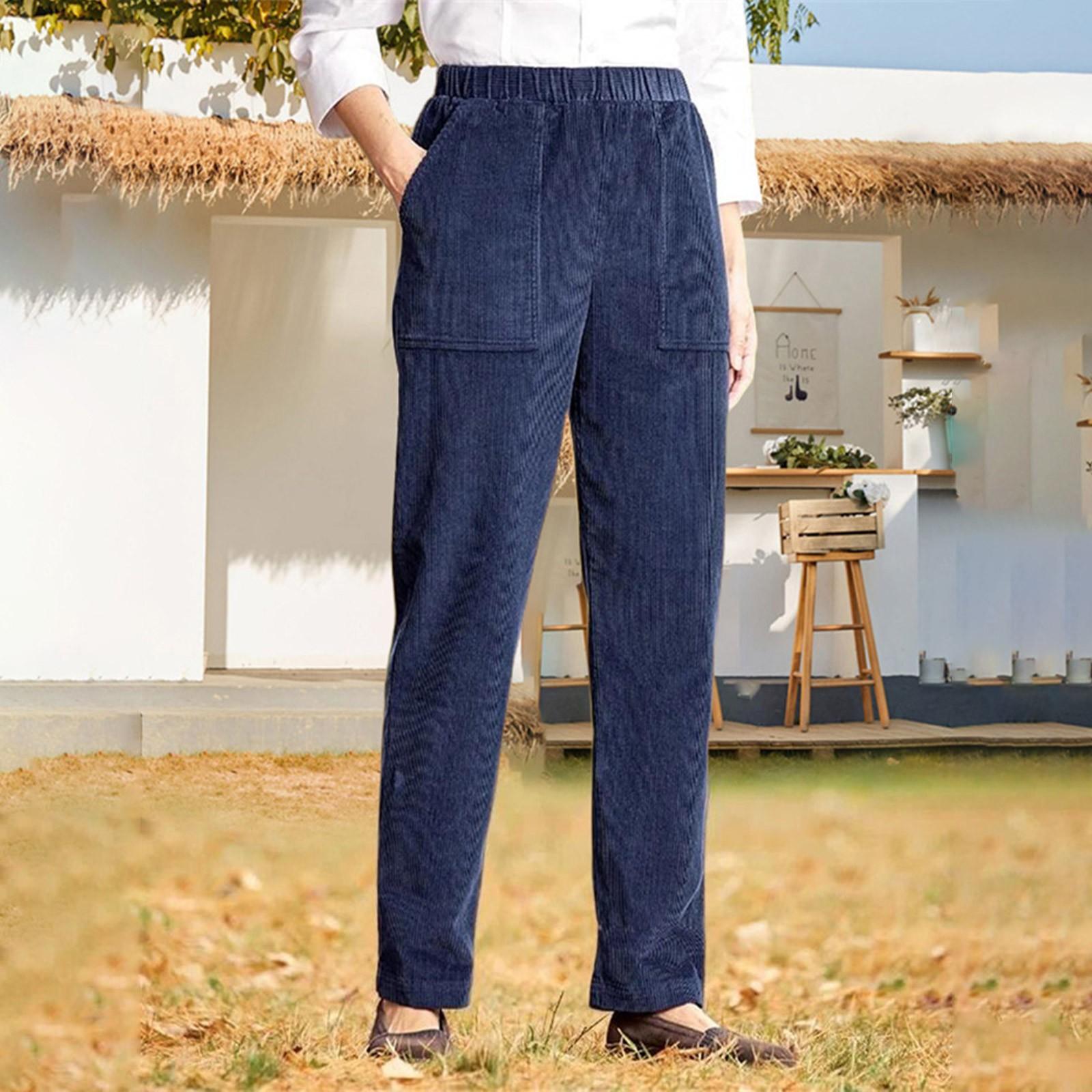 Women s Relaxed Fit Corduroy Pants with Elastic Waistband and Pockets Comfortable Casual Trousers for Everyday Wear M синій
Women s Relaxed Fit Corduroy Pants with Elastic Waistband and Pockets Comfortable Casual Trousers for Everyday Wear M синій
