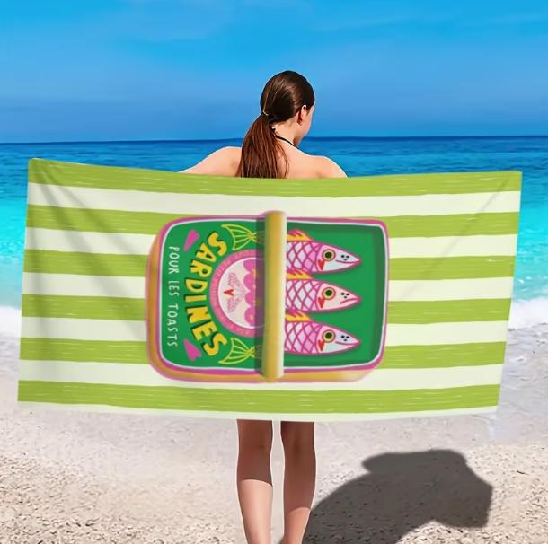 One Pack Superfine Fiber Sardine Can Pattern Beach Towel Fast Drying Powerful Suitable for Beach and Swimming Pool Beach Towel W40*H60(CM)
One Pack Superfine Fiber Sardine Can Pattern Beach Towel Fast Drying Powerful Suitable for Beach and Swimming Pool Beach Towel W40*H60(CM)