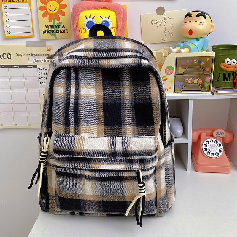 Li Shen Plaid Student Backpack
Li Shen Plaid Student Backpack
