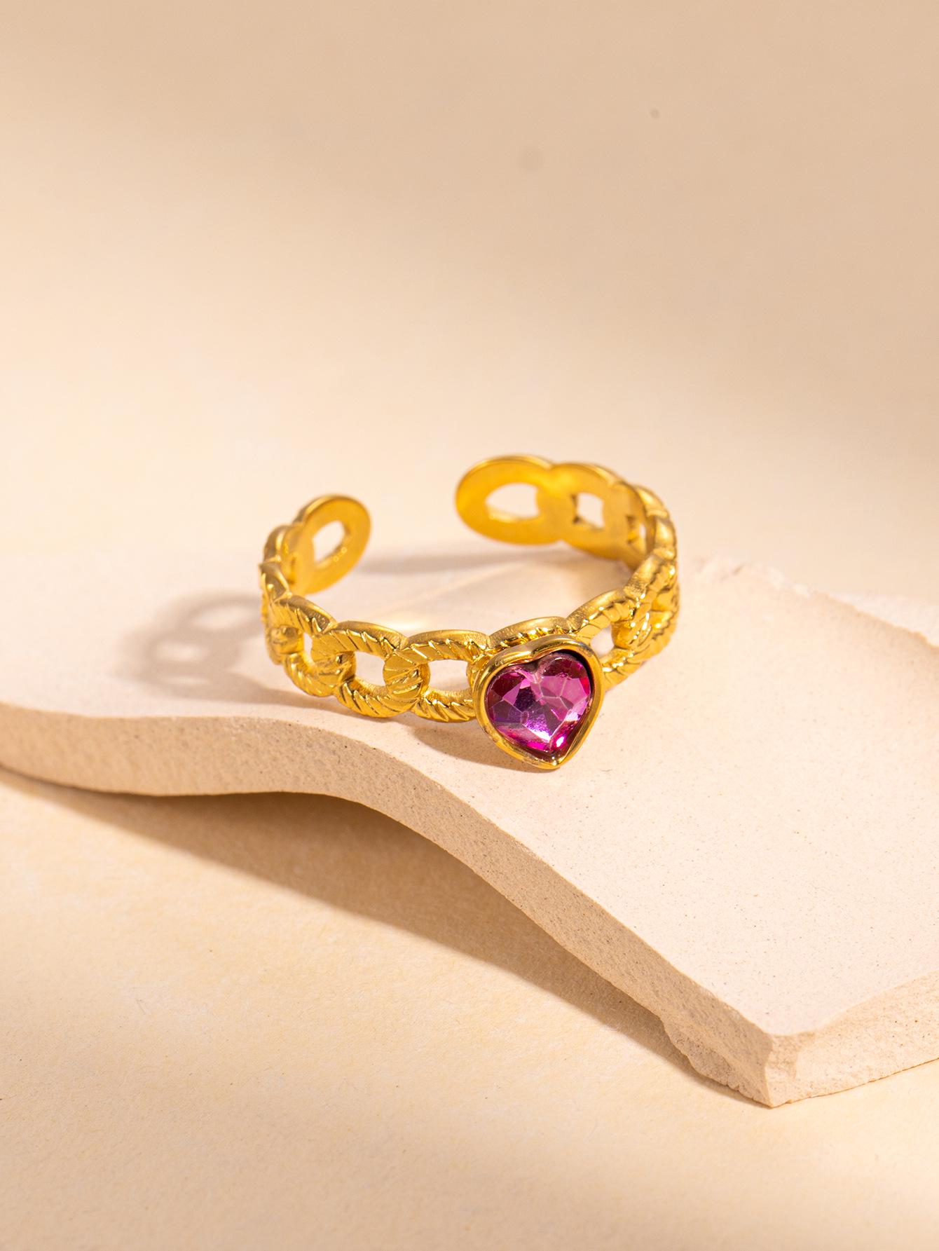 Минималистичное кольцо-сердце из титановой стали с бриллиантами и 18-каратным золотом, регулируемое. One Size
Минималистичное кольцо-сердце из титановой стали с бриллиантами и 18-каратным золотом, регулируемое. One Size