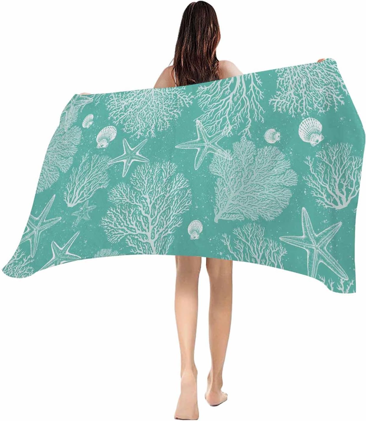 Beach Towel Navy Blue Coral Bath Pool Towels Ocean Starfish Shell Soft Absorbent Beach Towel Lightweight Large Quick Dry Swim W40*H60(CM)
Beach Towel Navy Blue Coral Bath Pool Towels Ocean Starfish Shell Soft Absorbent Beach Towel Lightweight Large Quick Dry Swim W40*H60(CM)