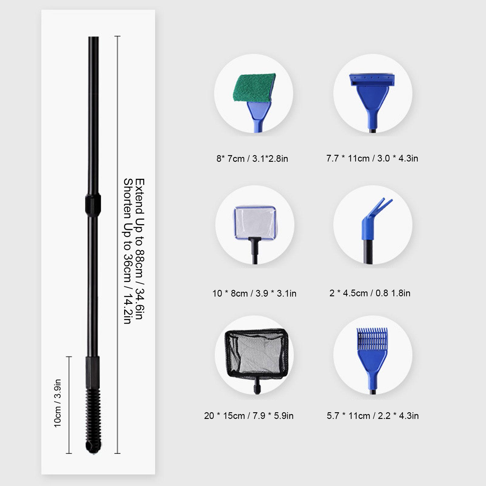 Fish Cleaning Tools Aquarium Clean Kit Includes Cleaning Brush Telescopic Rods Algae Scraper Fishing Net Sand Rake
Fish Cleaning Tools Aquarium Clean Kit Includes Cleaning Brush Telescopic Rods Algae Scraper Fishing Net Sand Rake