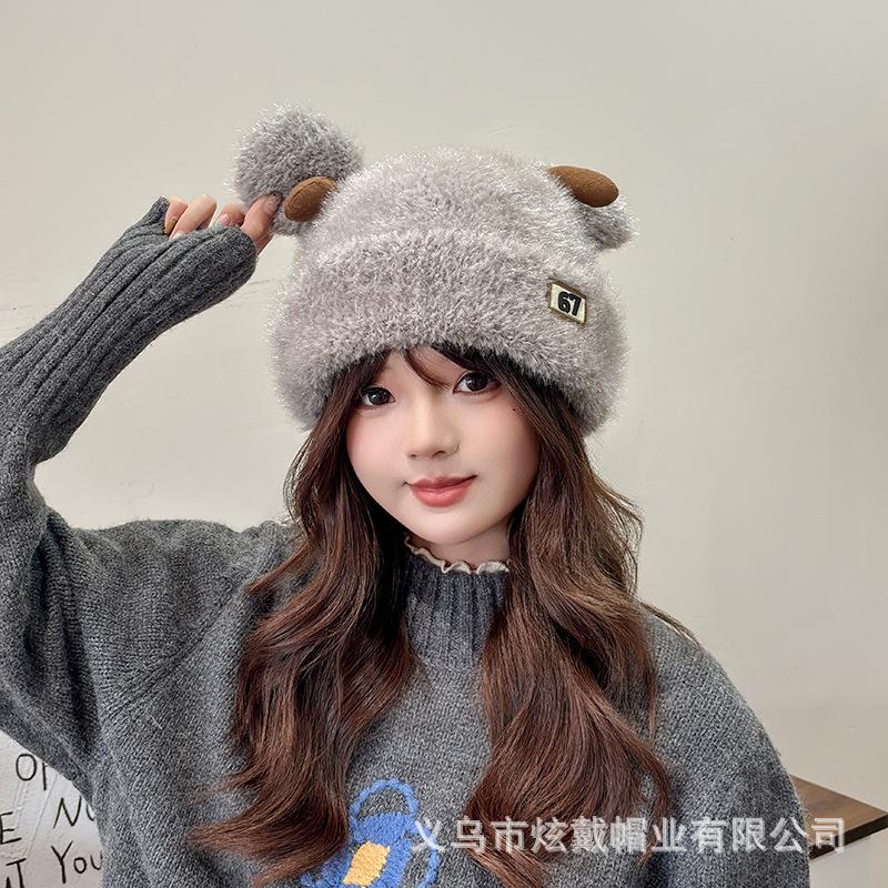 Sweet and cute plush antlers knitted hat for children, warm in autumn and winter, thickened ear protectors, versatile and small knitted hat one size fits all хаки
Sweet and cute plush antlers knitted hat for children, warm in autumn and winter, thickened ear protectors, versatile and small knitted hat one size fits all хаки