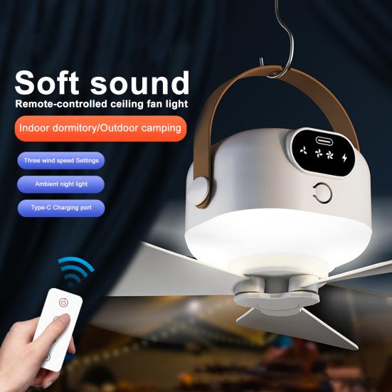 Ceiling Fan Light with Remote Control 3 Speeds Strong Airflow Low Noise Rechargeable Portable Tent Fan Hanging Ceiling Fan Direct Power
Ceiling Fan Light with Remote Control 3 Speeds Strong Airflow Low Noise Rechargeable Portable Tent Fan Hanging Ceiling Fan Direct Power