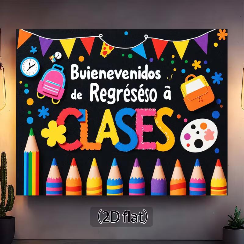 2D Regreso a Clases Backdrop, Colorful Spanish Classroom Photography Background 47.2x31.5inch/120*80cm
2D Regreso a Clases Backdrop, Colorful Spanish Classroom Photography Background 47.2x31.5inch/120*80cm