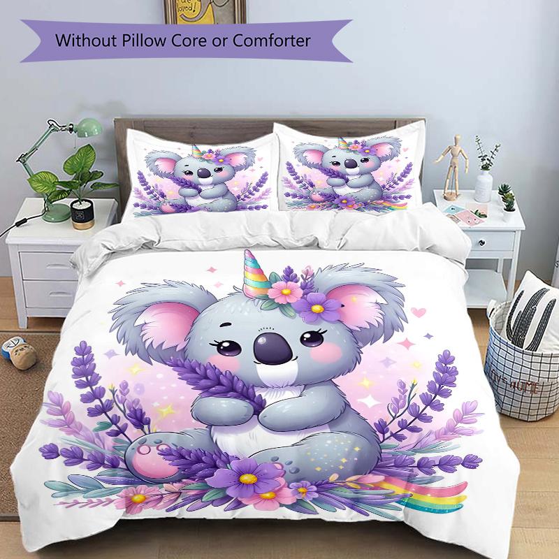 3pcs Purple Koala Design Print Cover Set Ultra Soft, Breathable, and Comfortable Bedding with Stylish Design for Bedroom and Guest Room Decor 1 C 135x200cm
3pcs Purple Koala Design Print Cover Set Ultra Soft, Breathable, and Comfortable Bedding with Stylish Design for Bedroom and Guest Room Decor 1 C 135x200cm