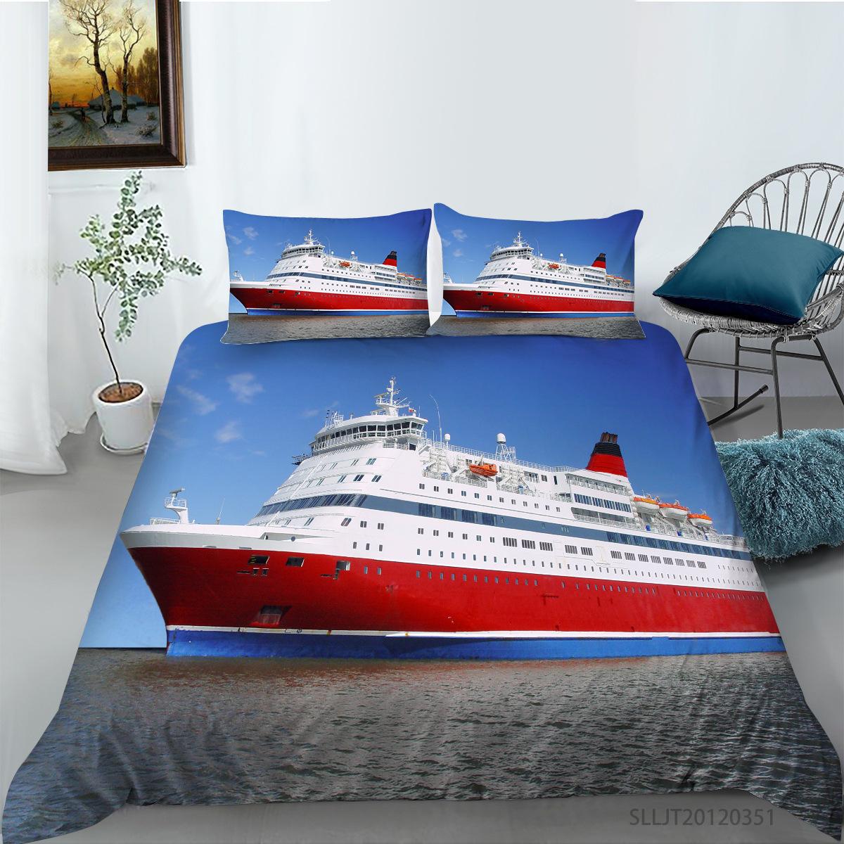 Пододеяльник Наволочка Набор из двух трех предметов Роскошный Круиз Цифровая печать Полиэстер EU single 135*200