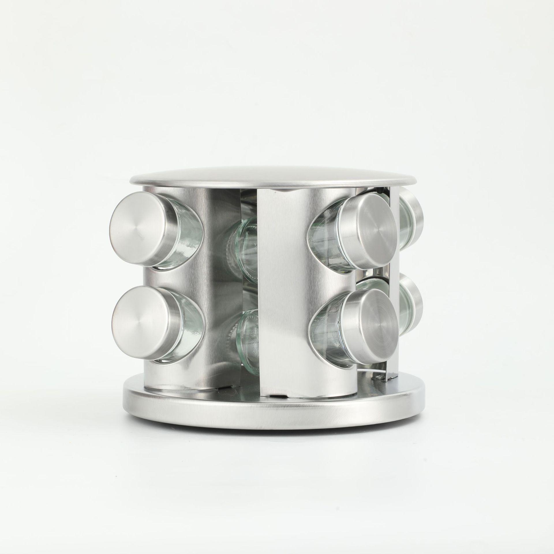 Rotating Spice Rack with Stainless Steel Jars - Kitchen Condiment Storage Set
Rotating Spice Rack with Stainless Steel Jars - Kitchen Condiment Storage Set
