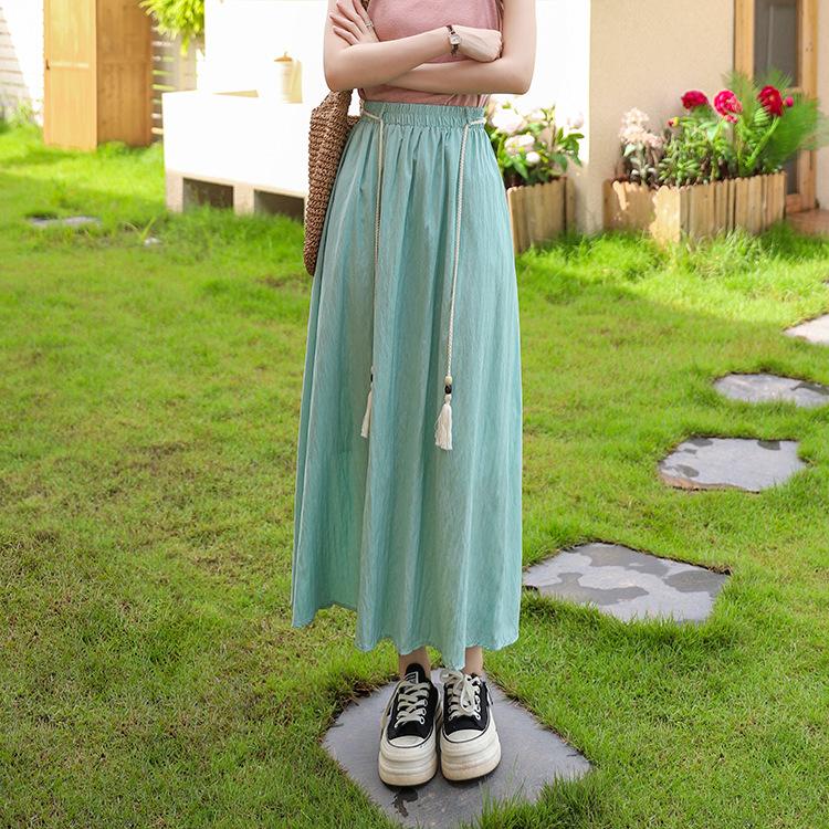 Ice Silk Cotton A-line Skirt For Women In Summer High Waist Slimming Belted Skirt One Size зелёный
Ice Silk Cotton A-line Skirt For Women In Summer High Waist Slimming Belted Skirt One Size зелёный