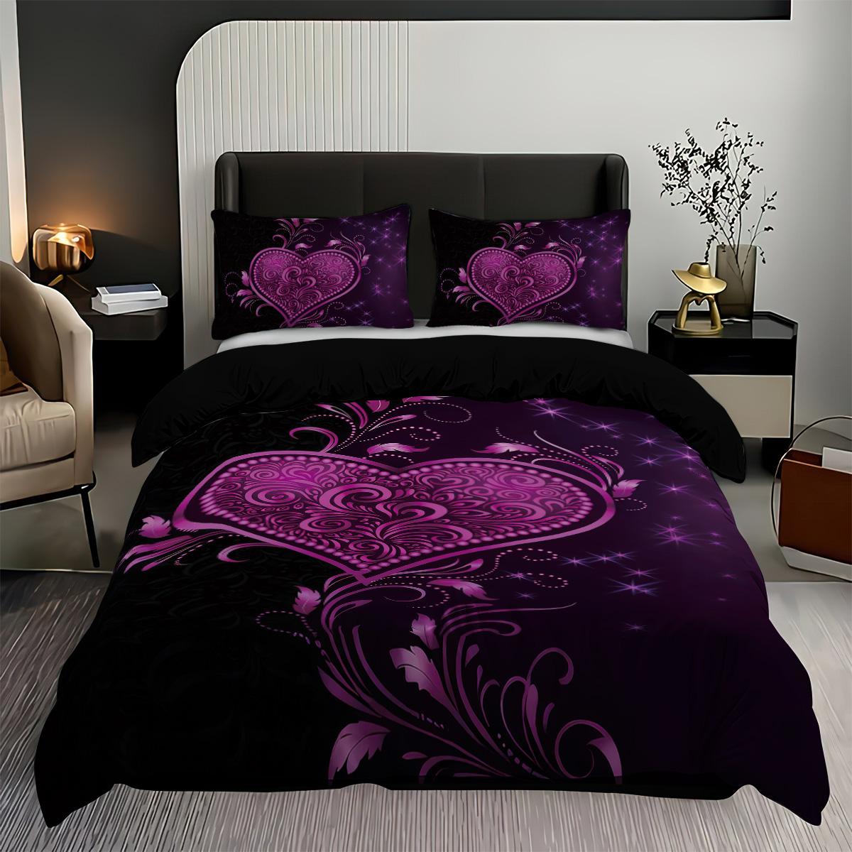 3Pcs Purple Rose Heart Patterned Duvet Cover Set, 1 Duvet Cover+2 Pillowcases, Coreless. Soft And Comfortable Bedding Set 200x200cm-EU-Double&set
3Pcs Purple Rose Heart Patterned Duvet Cover Set, 1 Duvet Cover+2 Pillowcases, Coreless. Soft And Comfortable Bedding Set 200x200cm-EU-Double&set