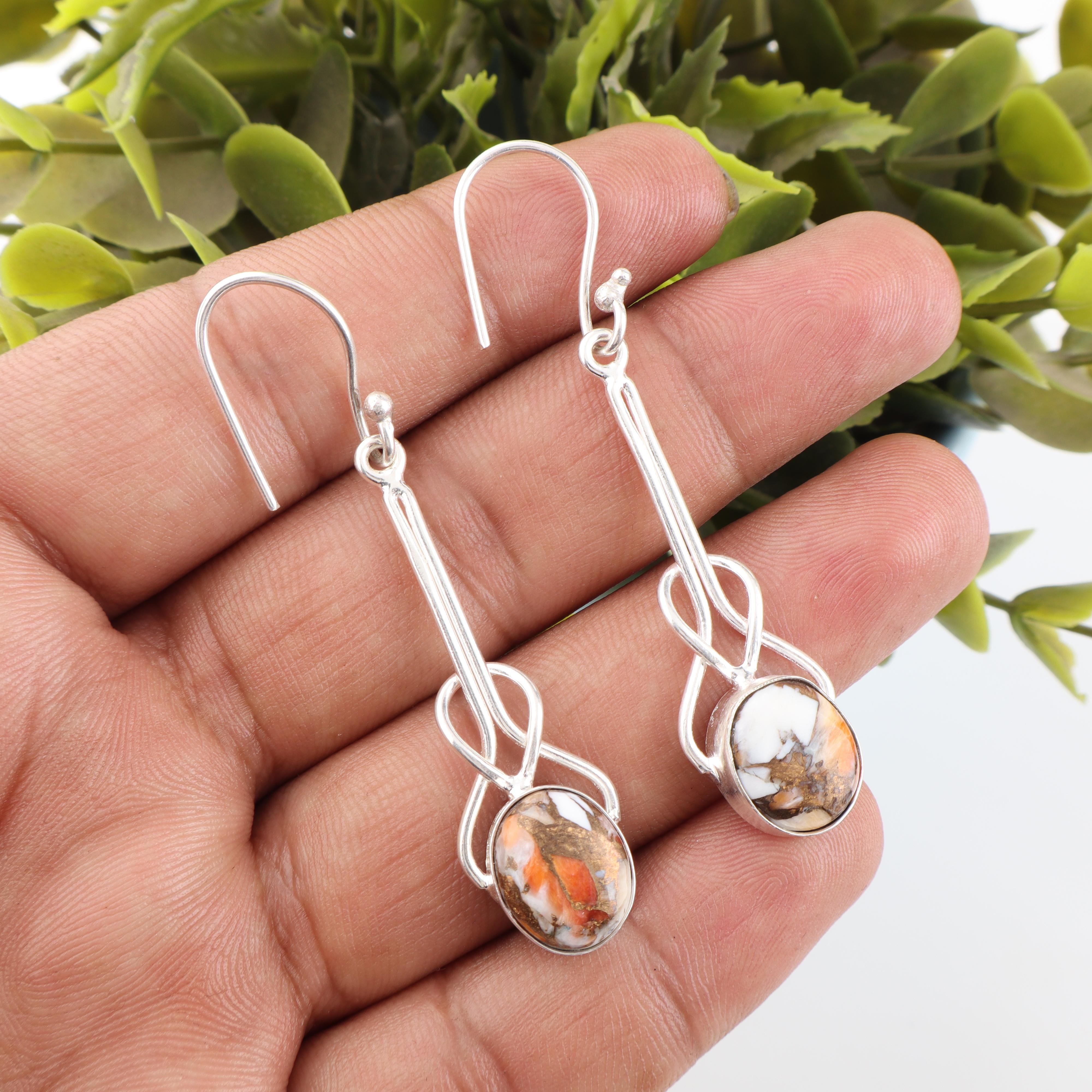 Pretty Orange Copper Turquoise Handmade Gemstone Earrings, 925 Solid Sterling Silver Earrings Dainty Jewelry, For Engagement Gift 1.76 inches помаранчевий
Pretty Orange Copper Turquoise Handmade Gemstone Earrings, 925 Solid Sterling Silver Earrings Dainty Jewelry, For Engagement Gift 1.76 inches помаранчевий