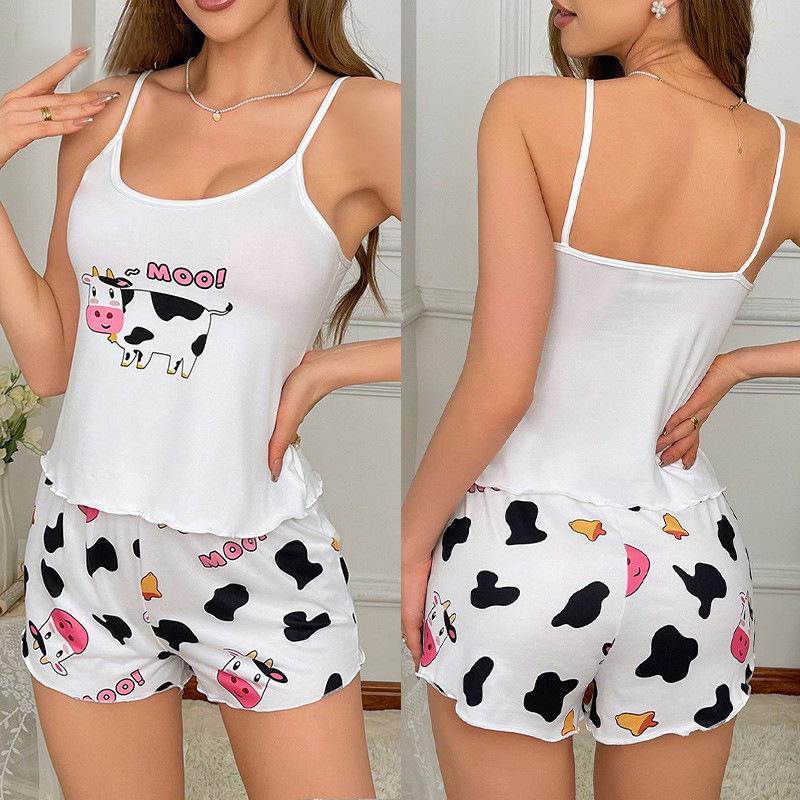 2025 Women s Cartoon Cow Camisole Pajama Set - Casual Summer Homewear Shorts S
2025 Women s Cartoon Cow Camisole Pajama Set - Casual Summer Homewear Shorts S