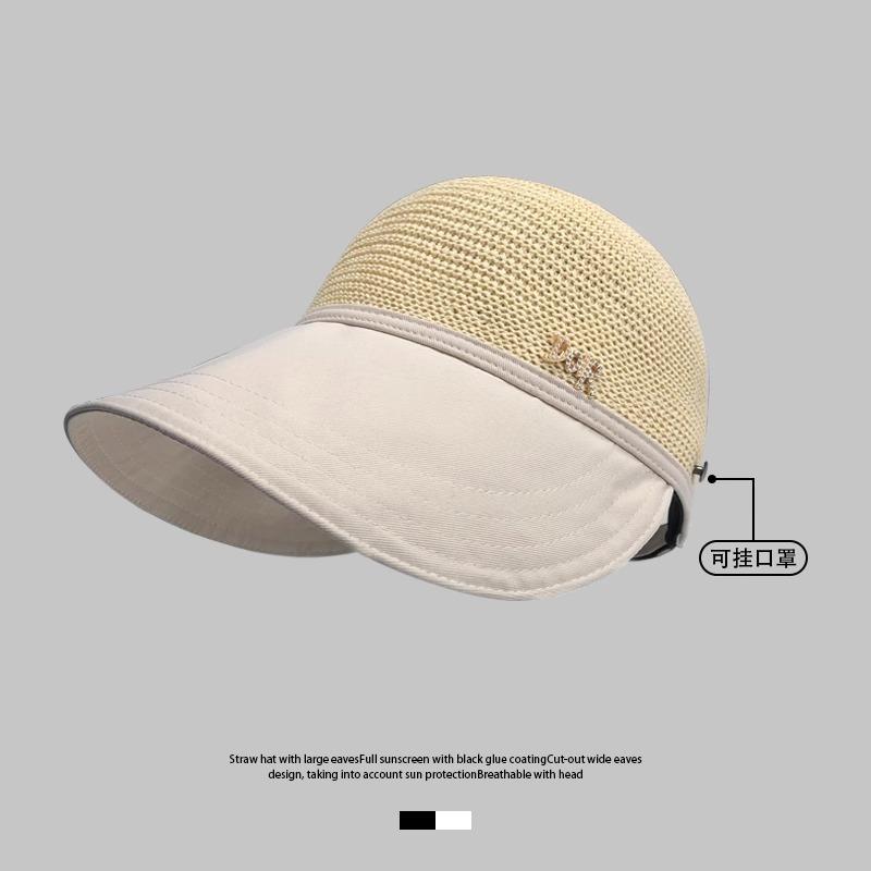 Летняя шляпа от солнца детская защита от солнца шляпа с большими полями соломенная шляпа защита от УФ лучей шляпа от солнца женская мода шляпа-ведро с козырьком Adjustable бежевый