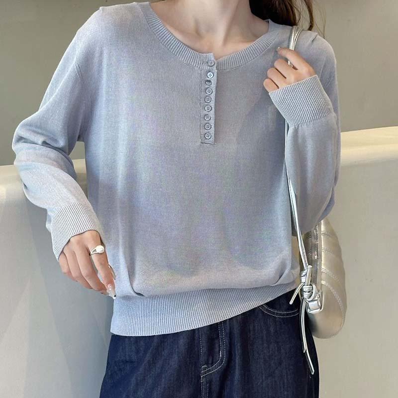 Простой пуловер с вязаным свитером с пуговицами на половинной планке, женская мода, уменьшающий возраст, повседневная внутренняя базовая рубашка на раннюю осень 3XL
Простой пуловер с вязаным свитером с пуговицами на половинной планке, женская мода, уменьшающий возраст, повседневная внутренняя базовая рубашка на раннюю осень 3XL