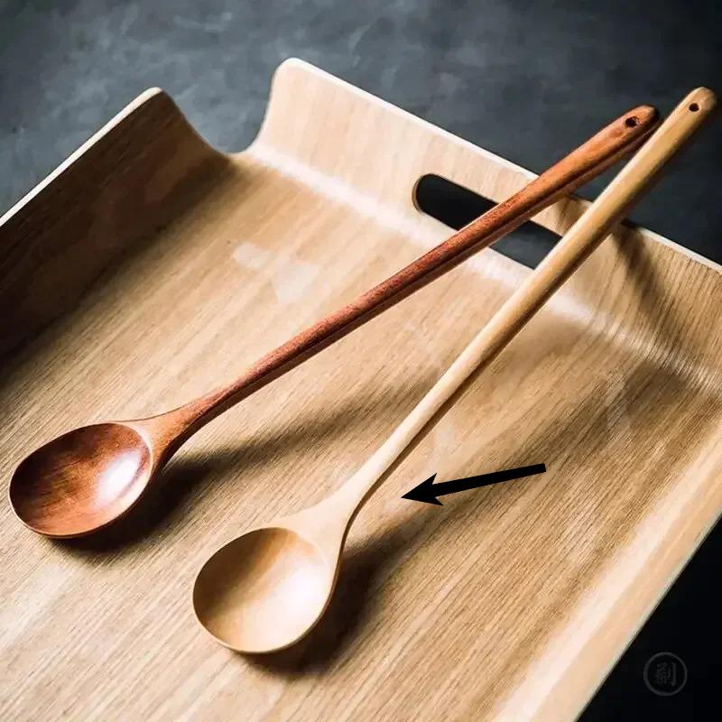 Japanese style soup spoon Long Wooden Stirring Spoon Natural Wood Tableware Cooking Honey Coffee Mixing soup spoon світло-коричневого кольору
Japanese style soup spoon Long Wooden Stirring Spoon Natural Wood Tableware Cooking Honey Coffee Mixing soup spoon світло-коричневого кольору