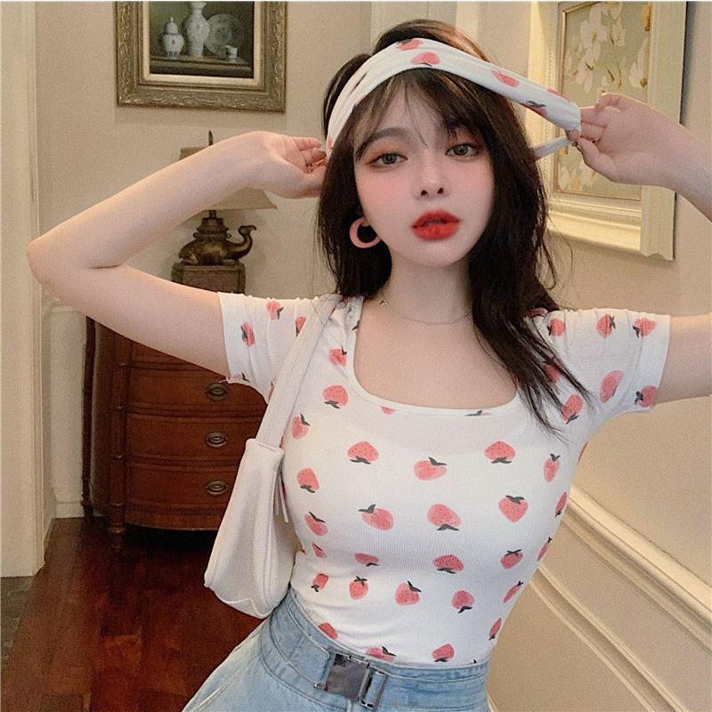 New Summer Strawberry Cute Sweet Small Fresh Square Neck Women s Short-sleeved T-shirt M белый
New Summer Strawberry Cute Sweet Small Fresh Square Neck Women s Short-sleeved T-shirt M белый