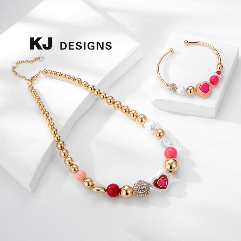 Kenjie Spring Beaded Necklace & Heart Pearl Bracelet Set for Women - European & American Fashion.
Kenjie Spring Beaded Necklace & Heart Pearl Bracelet Set for Women - European & American Fashion.