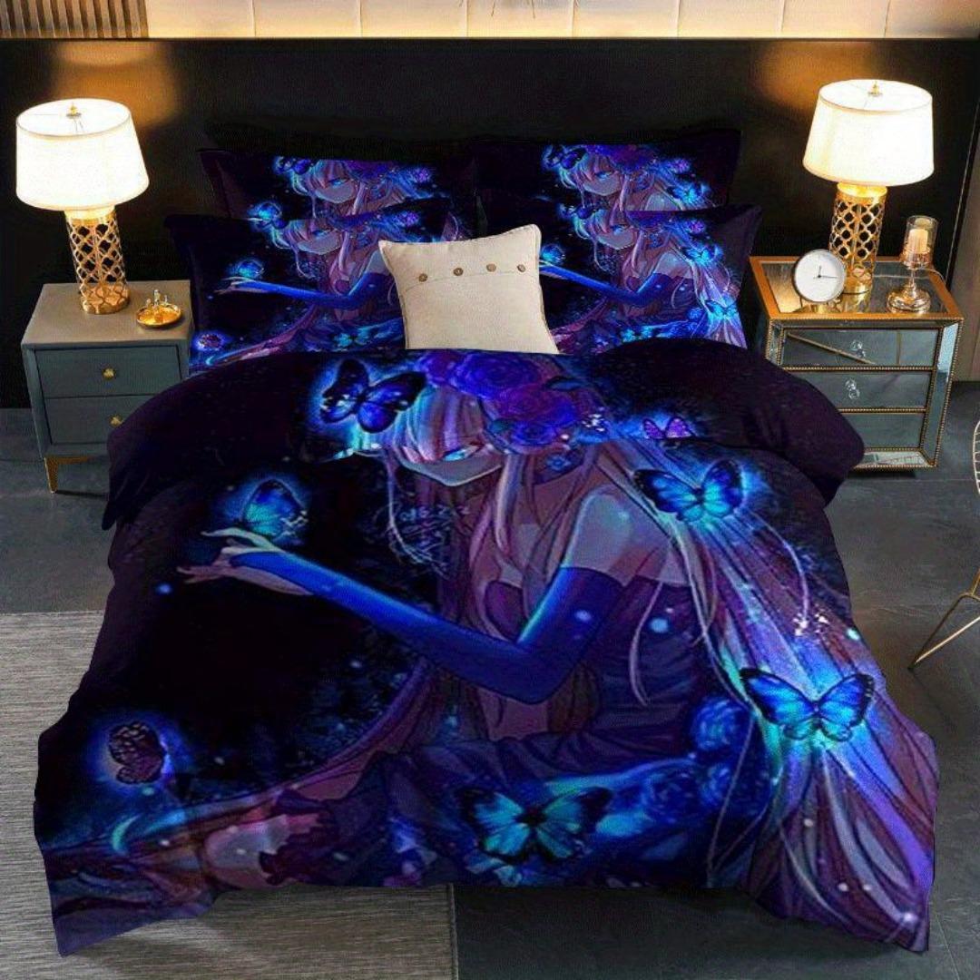 Comforter 2/3Pcs Anime Girl Blue Butterflies Glowing Dress Magical Fantasy Set With Printed Pattern Set Comforter (quilt)-EU Single(135*200cm)3pcs
Comforter 2/3Pcs Anime Girl Blue Butterflies Glowing Dress Magical Fantasy Set With Printed Pattern Set Comforter (quilt)-EU Single(135*200cm)3pcs