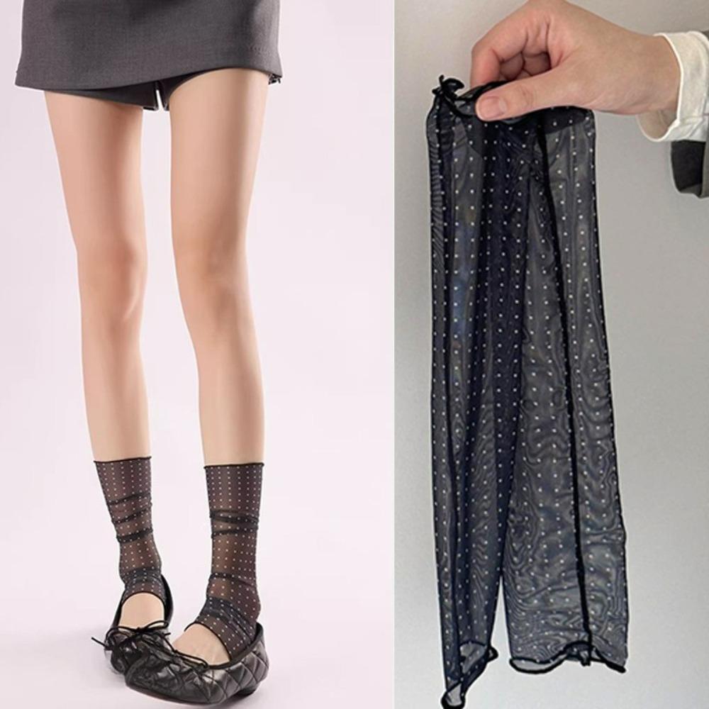 Skin-friendly Polka Dot Sock Soft Mid-calf Socks Fashion Women Sheer Socks Summer чёрный
Skin-friendly Polka Dot Sock Soft Mid-calf Socks Fashion Women Sheer Socks Summer чёрный