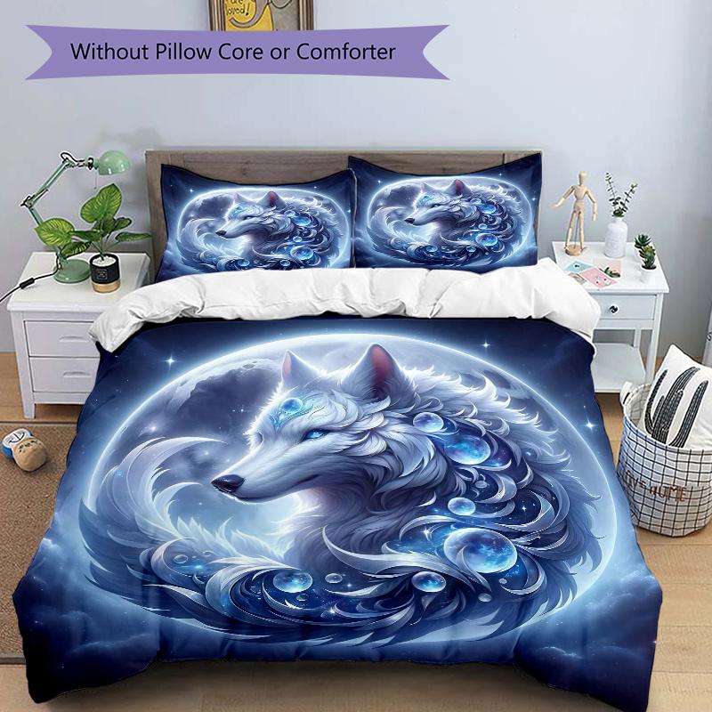 3pcs Enchanted Moonlit Wolf Bedding Set - Includes Comfortable Bedding with Stylish Design for Bedroom J042 135x200cm
3pcs Enchanted Moonlit Wolf Bedding Set - Includes Comfortable Bedding with Stylish Design for Bedroom J042 135x200cm