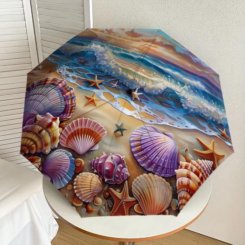 1pc Seashells and Starfish Beach Scene Umbrella with Plastic Handle,Suitable for All Seasons Home Travel Outdoor UmbrellaDD1461
1pc Seashells and Starfish Beach Scene Umbrella with Plastic Handle,Suitable for All Seasons Home Travel Outdoor UmbrellaDD1461