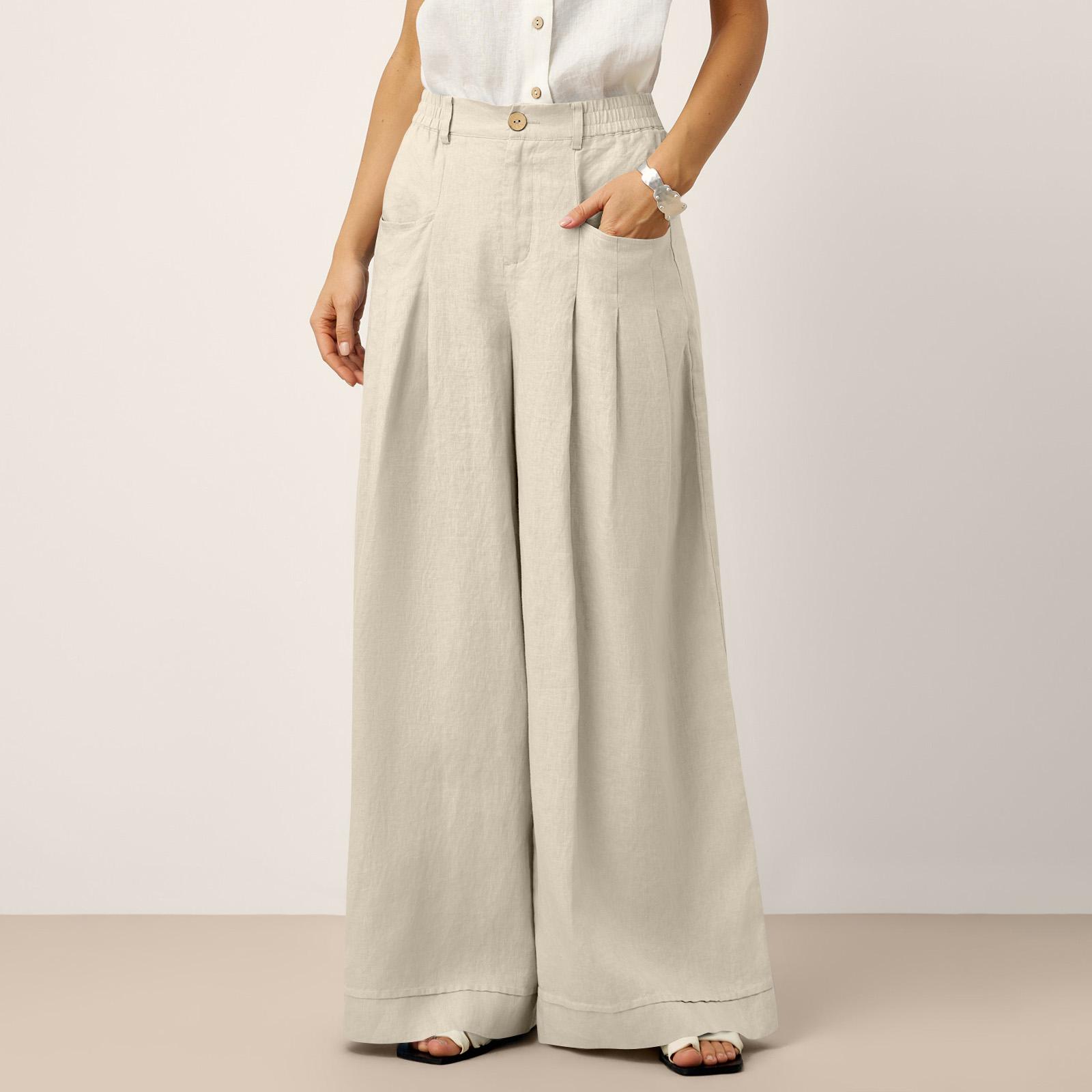 Women s Casual Fashion Cotton-Linen Blend Wide-Leg Pants With Side Pockets XL хакі
Women s Casual Fashion Cotton-Linen Blend Wide-Leg Pants With Side Pockets XL хакі