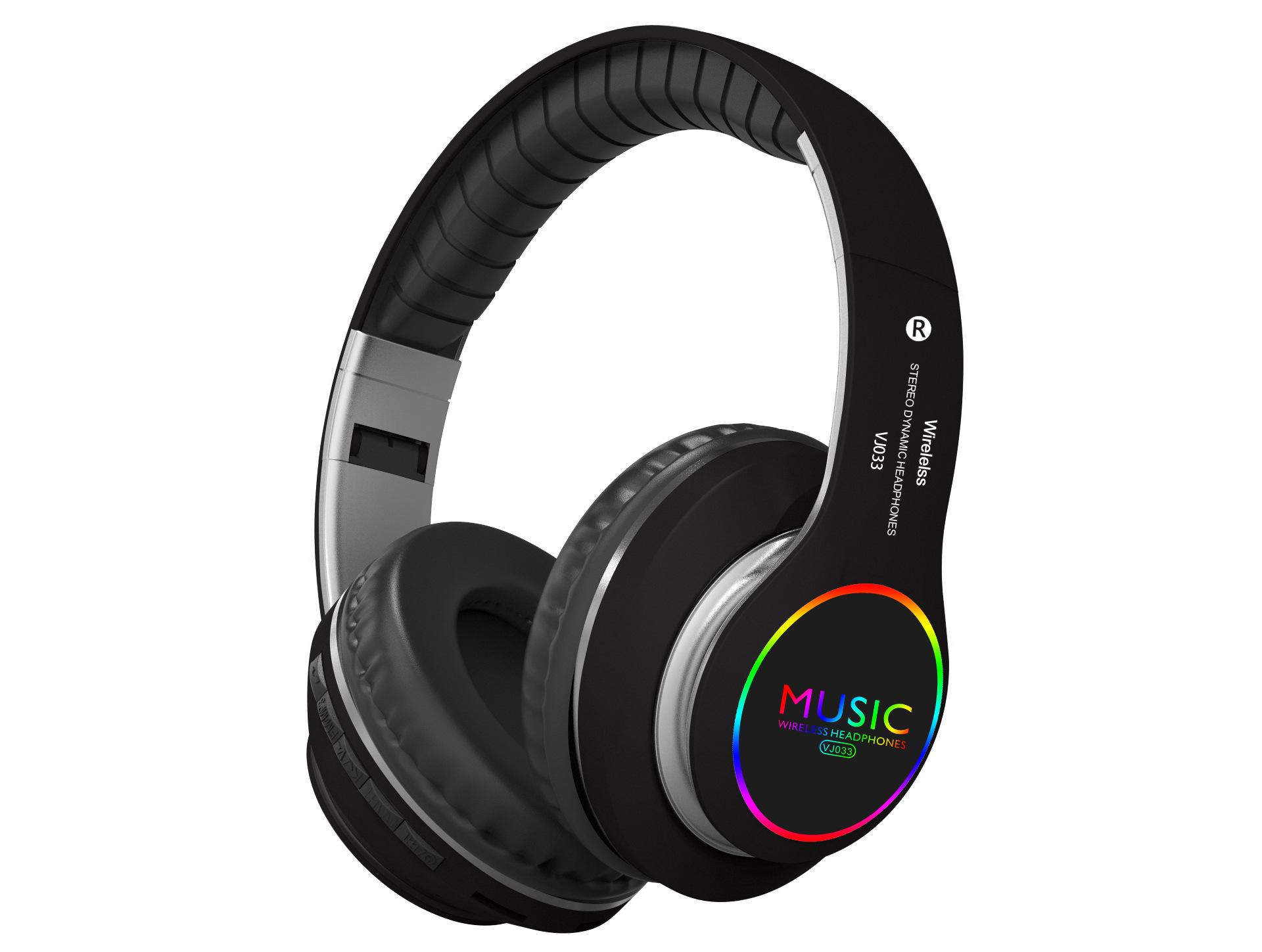 VJ033 Luminous Wireless Headband Headphones: Long Battery Life, Heavy Bass, Bluetooth 5.3, Perfect for Sports.
VJ033 Luminous Wireless Headband Headphones: Long Battery Life, Heavy Bass, Bluetooth 5.3, Perfect for Sports.