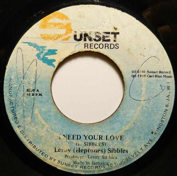 7inch Record LEROY SIBBLES I Need Your Love NONE Sunset Records 1985 Jamaica Reggae Ska Dub Used
7inch Record LEROY SIBBLES I Need Your Love NONE Sunset Records 1985 Jamaica Reggae Ska Dub Used
