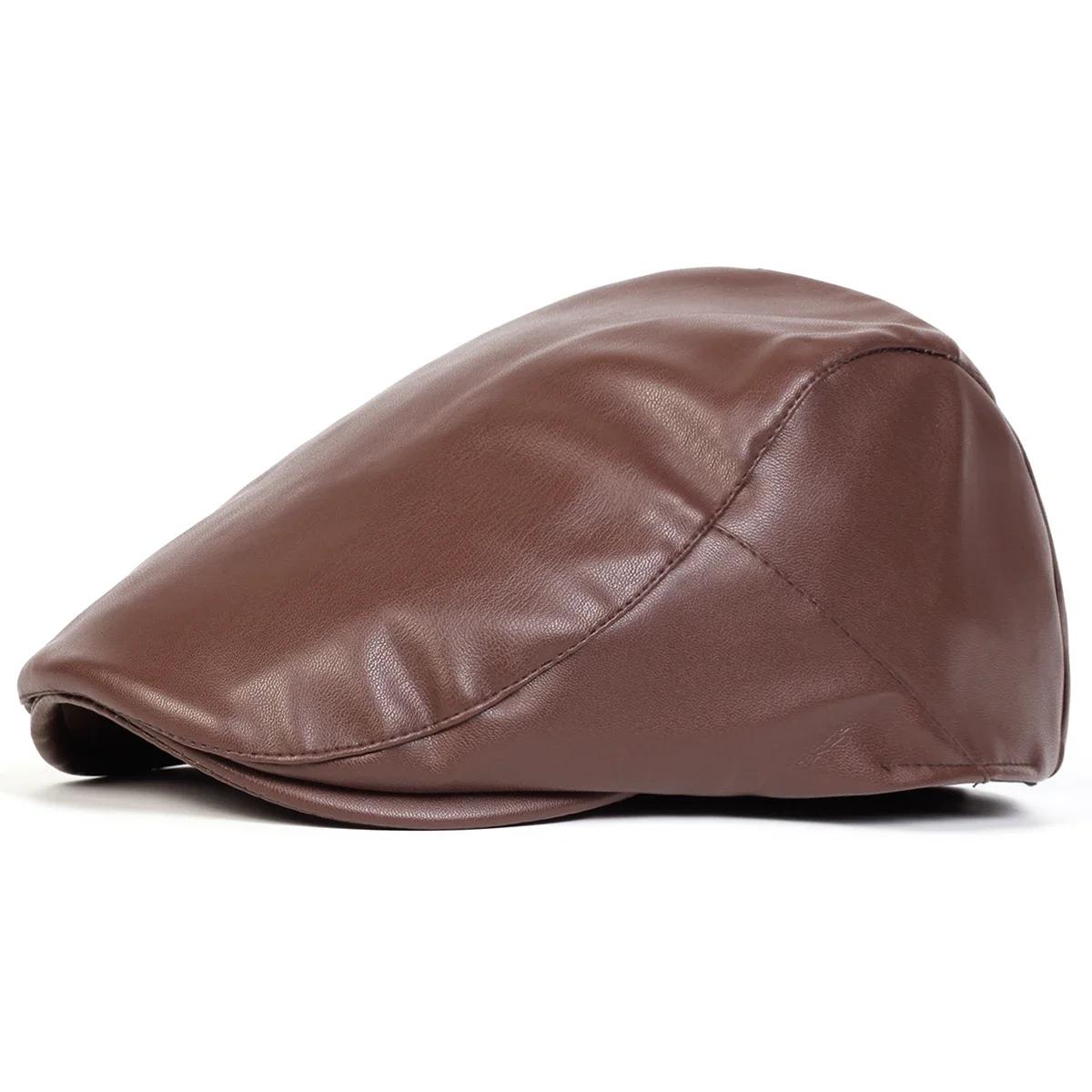 Men Retro Pu Leather Solid Color Newsboy Caps British Painters Hats Spring Summer Flat Cap Hip Hop Berets
Men Retro Pu Leather Solid Color Newsboy Caps British Painters Hats Spring Summer Flat Cap Hip Hop Berets