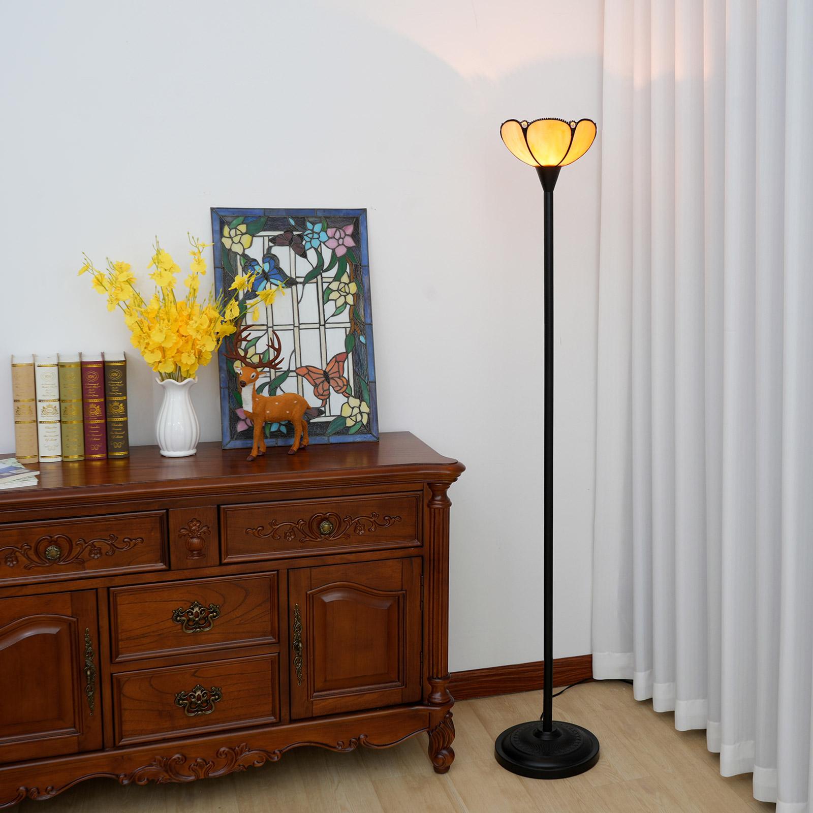Torchiere Floor Lamp Stained Glass Floor Light Industrial Pole Antique Style Standing Corner Lamp For Living Room
Torchiere Floor Lamp Stained Glass Floor Light Industrial Pole Antique Style Standing Corner Lamp For Living Room