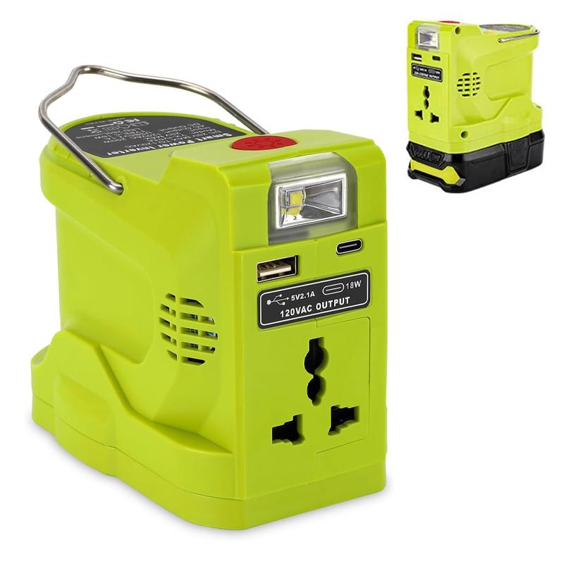 Для Ryobi 18 В литиевой батареи наружный портативный инвертор со светодиодной подсветкой 280LM, DC 18 В в AC 120 В 220 В модифицированный синусоидальный инвертор
Для Ryobi 18 В литиевой батареи наружный портативный инвертор со светодиодной подсветкой 280LM, DC 18 В в AC 120 В 220 В модифицированный синусоидальный инвертор