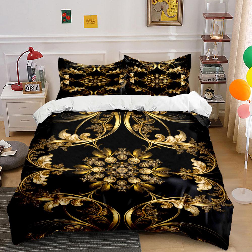 Golden floral swirl motifs. Bedding sets Duvet cover sets Duvet covers Pillowcases(1 * Duvet Cover 2 * Pillowcases, without duvet insert) 135x200cm
Golden floral swirl motifs. Bedding sets Duvet cover sets Duvet covers Pillowcases(1 * Duvet Cover 2 * Pillowcases, without duvet insert) 135x200cm