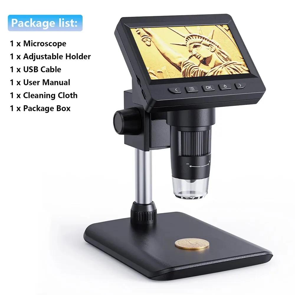 4,3-дюймовий цифровий мікроскоп 1080P 50-1000x Coin Microscopio 2000mAh Паяльний мікроскоп для ремонту електроніки PCB ПК ноутбук
4,3-дюймовий цифровий мікроскоп 1080P 50-1000x Coin Microscopio 2000mAh Паяльний мікроскоп для ремонту електроніки PCB ПК ноутбук