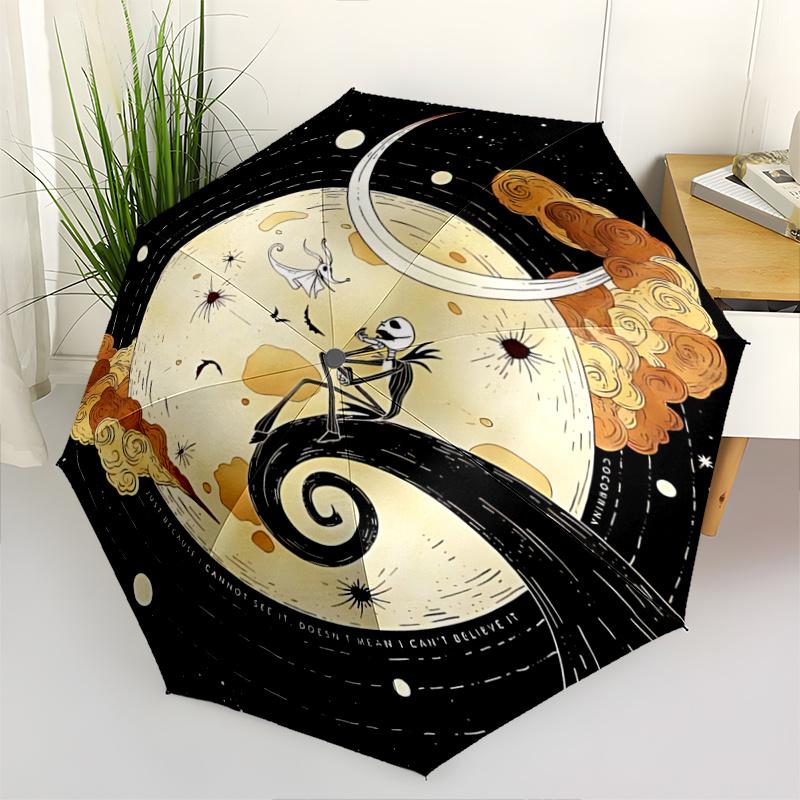 1pc Nightmare Before Christmas Jack Skellington Moon Automatic Opening Folding Umbrella - Portable 3-Fold Design with Iron Frame, Perfect fo
1pc Nightmare Before Christmas Jack Skellington Moon Automatic Opening Folding Umbrella - Portable 3-Fold Design with Iron Frame, Perfect fo