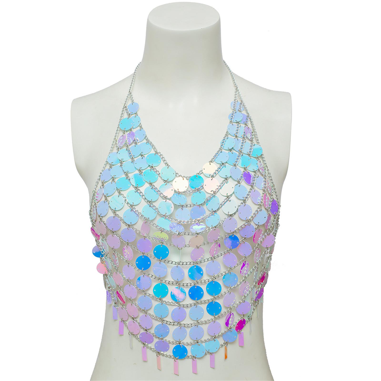 Body Chain for Bikinis Sequined Chest Jewelry Layered Sequins Chest Chain Plastic Sequins Bikini Chain for Women Girl 1
Body Chain for Bikinis Sequined Chest Jewelry Layered Sequins Chest Chain Plastic Sequins Bikini Chain for Women Girl 1