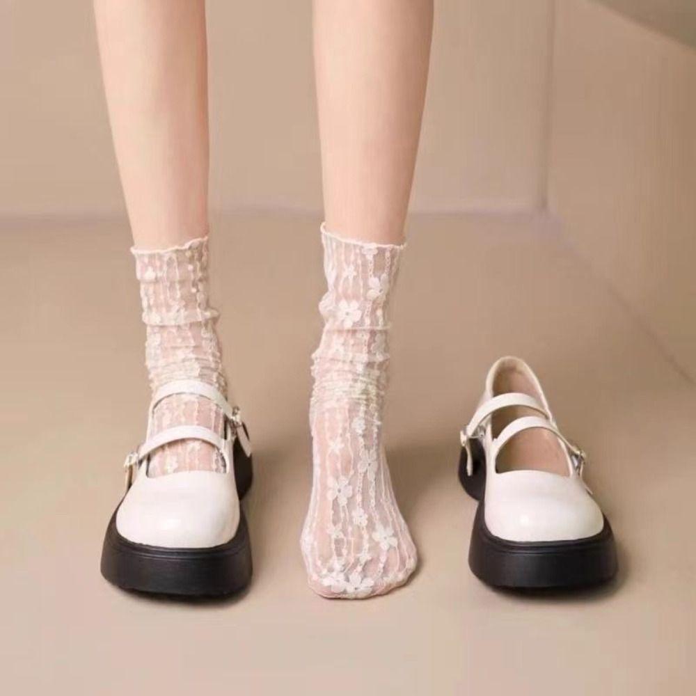 Thin Lace Sock for Women Pile Up Floral Tulle Socks Fashion Mesh Flower Socks Summer чорний 
Thin Lace Sock for Women Pile Up Floral Tulle Socks Fashion Mesh Flower Socks Summer чорний
