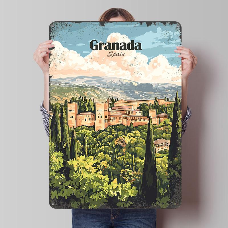 Granada Spain Travel Tin Plaque Poster Customized Wall Art Retro Vintage Metal Signs for Man Cave Home Decor Living Room Items 7.9x11.8In(20x30cm)
Granada Spain Travel Tin Plaque Poster Customized Wall Art Retro Vintage Metal Signs for Man Cave Home Decor Living Room Items 7.9x11.8In(20x30cm)