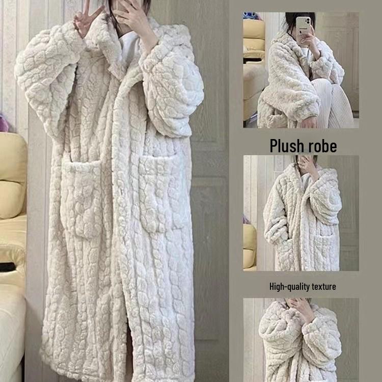 Thickened Coral Fleece Hooded Bathrobe for Men & Women - Cozy Winter Flannel Pajamas for Couples M
Thickened Coral Fleece Hooded Bathrobe for Men & Women - Cozy Winter Flannel Pajamas for Couples M
