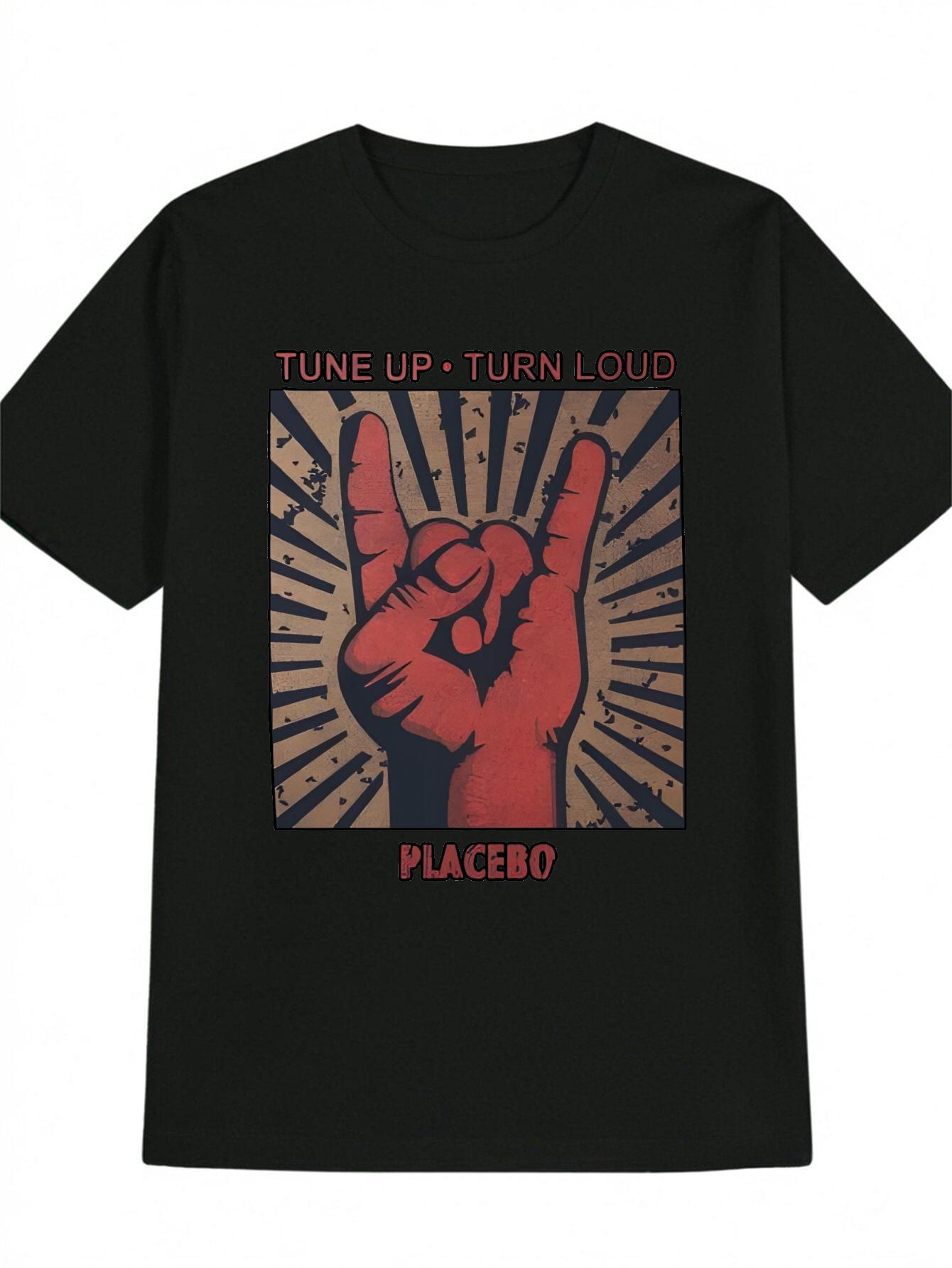Casual Graphic T-shirt with Red Fist Radiating Sunburst Print & Tune Up Turn Loud Text - Black & Brown Stripes Round Neck Summer Tee XXXXL
Casual Graphic T-shirt with Red Fist Radiating Sunburst Print & Tune Up Turn Loud Text - Black & Brown Stripes Round Neck Summer Tee XXXXL
